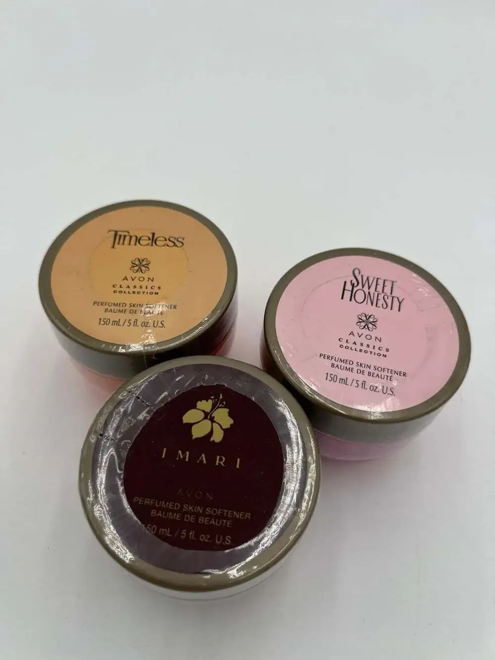 Avon Perfumed Skin Softener Lot 3 Sweet Honesty Timeless Imari 5 oz NEW Sealed